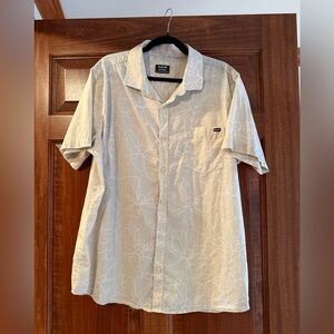 Hurley Men's Floral Cream Button Down Shirt